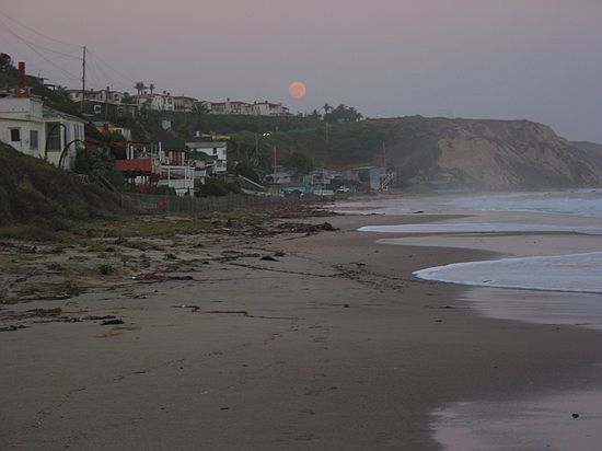 Moonrise over Crystal Cove State Park, Laguna Beach