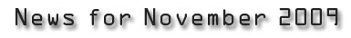 News for November 2009